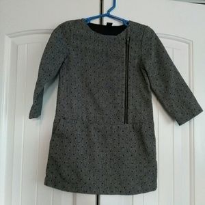 Baby Gap 3T Gray Polka Dot Dress EUC